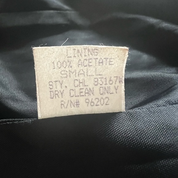 Black/White Tweed with black trim jacket with pockets. Size Small. - Picture 5 of 6